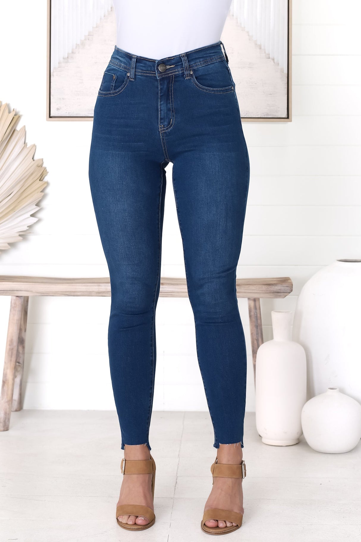 Zeek Jeans - High Waisted Skinny Jean in Dark Denim