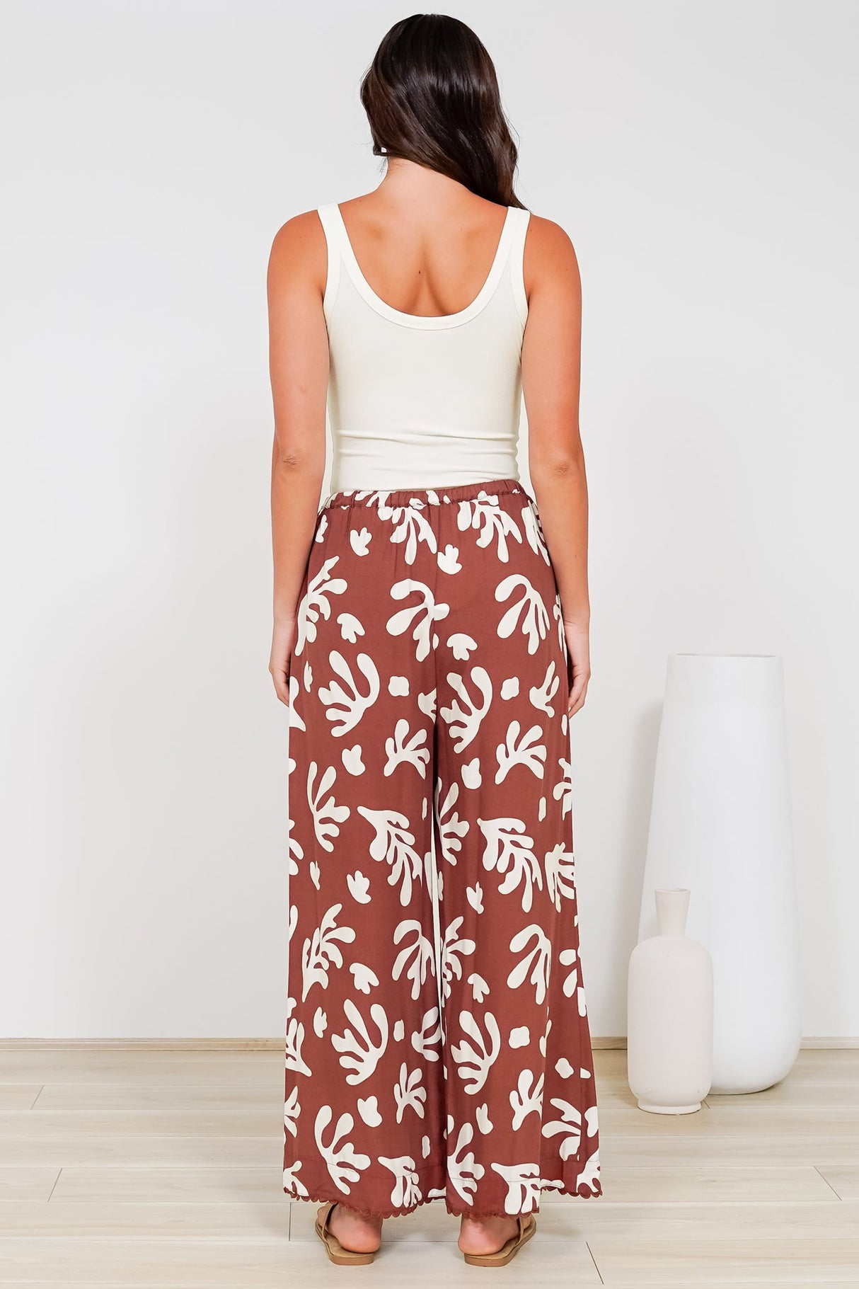 Zeolla Pants - High Waisted Wide Leg Pants in Corelia Print