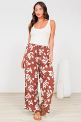Zeolla Pants - High Waisted Wide Leg Pants in Corelia Print