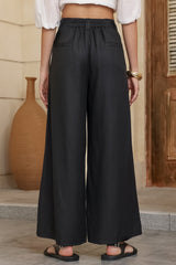 Zoe Pants - High Waisted Wide Leg Pants in Black