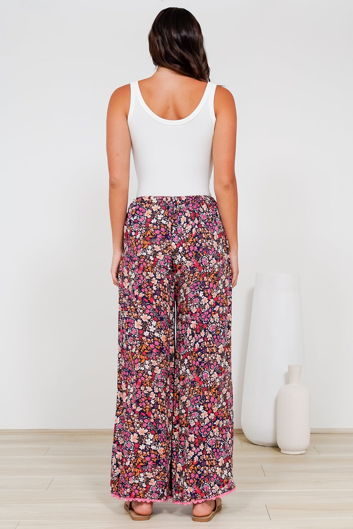Zeolla Pants - High Waisted Wide Leg Pants in Zara Fields Print