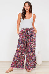 Zeolla Pants - High Waisted Wide Leg Pants in Zara Fields Print