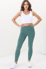 Axel Leggings - High Waisted Full Length Leggings in Moss Green