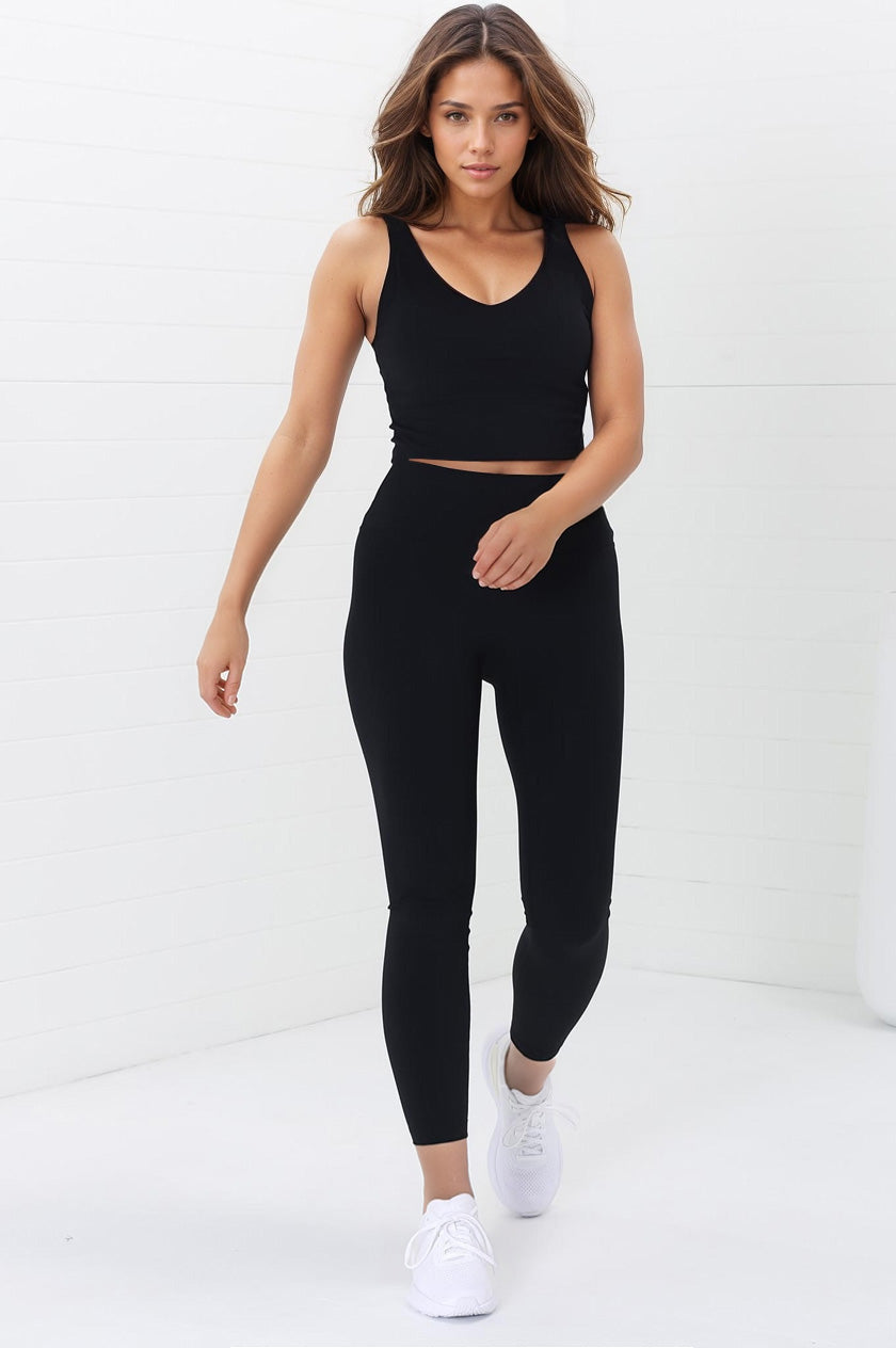 Axel Leggings - High Waisted Full Length Leggings in Black