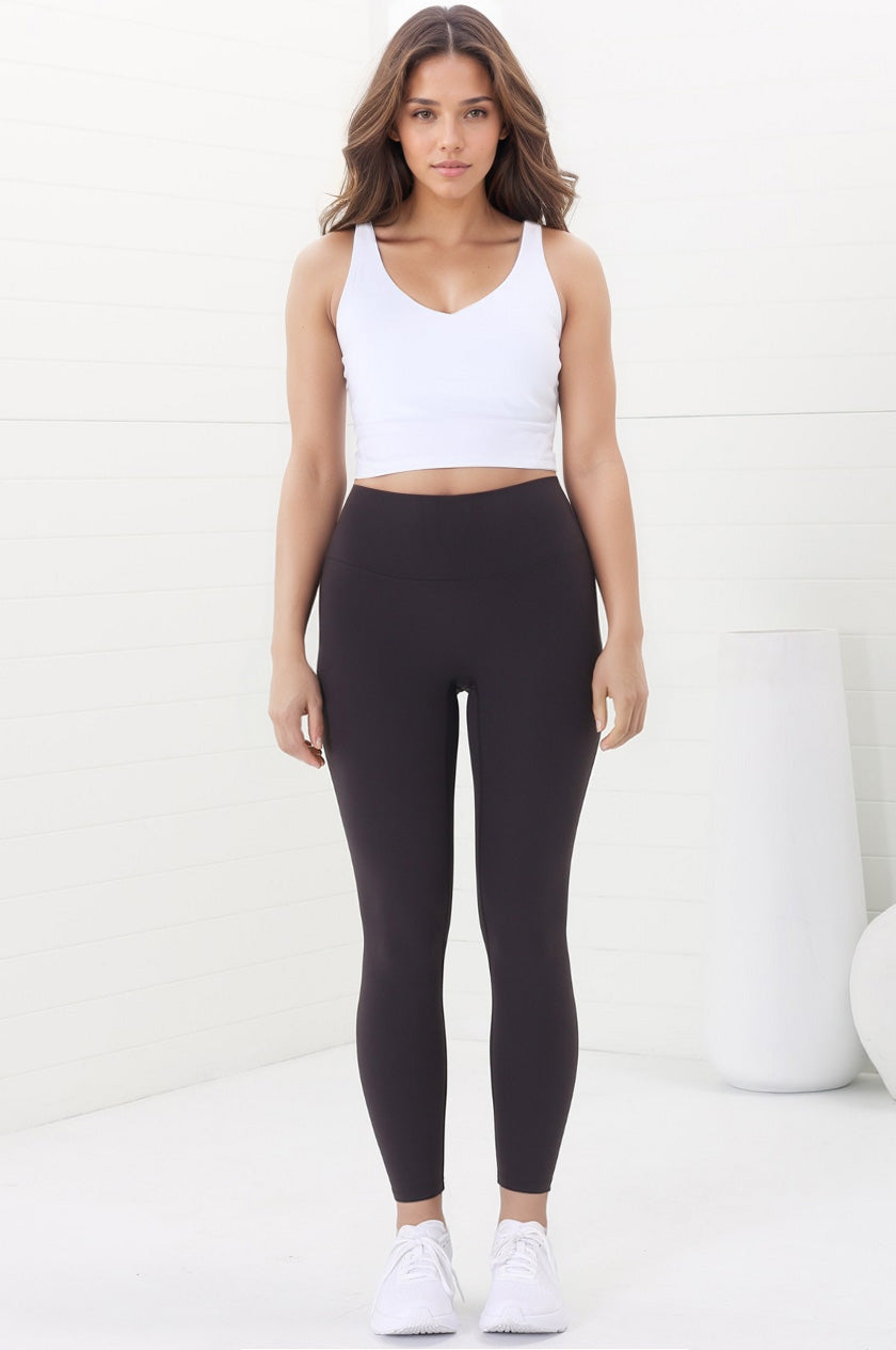 Axel Leggings - High Waisted Full Length Leggings in Dark Carbon Ash