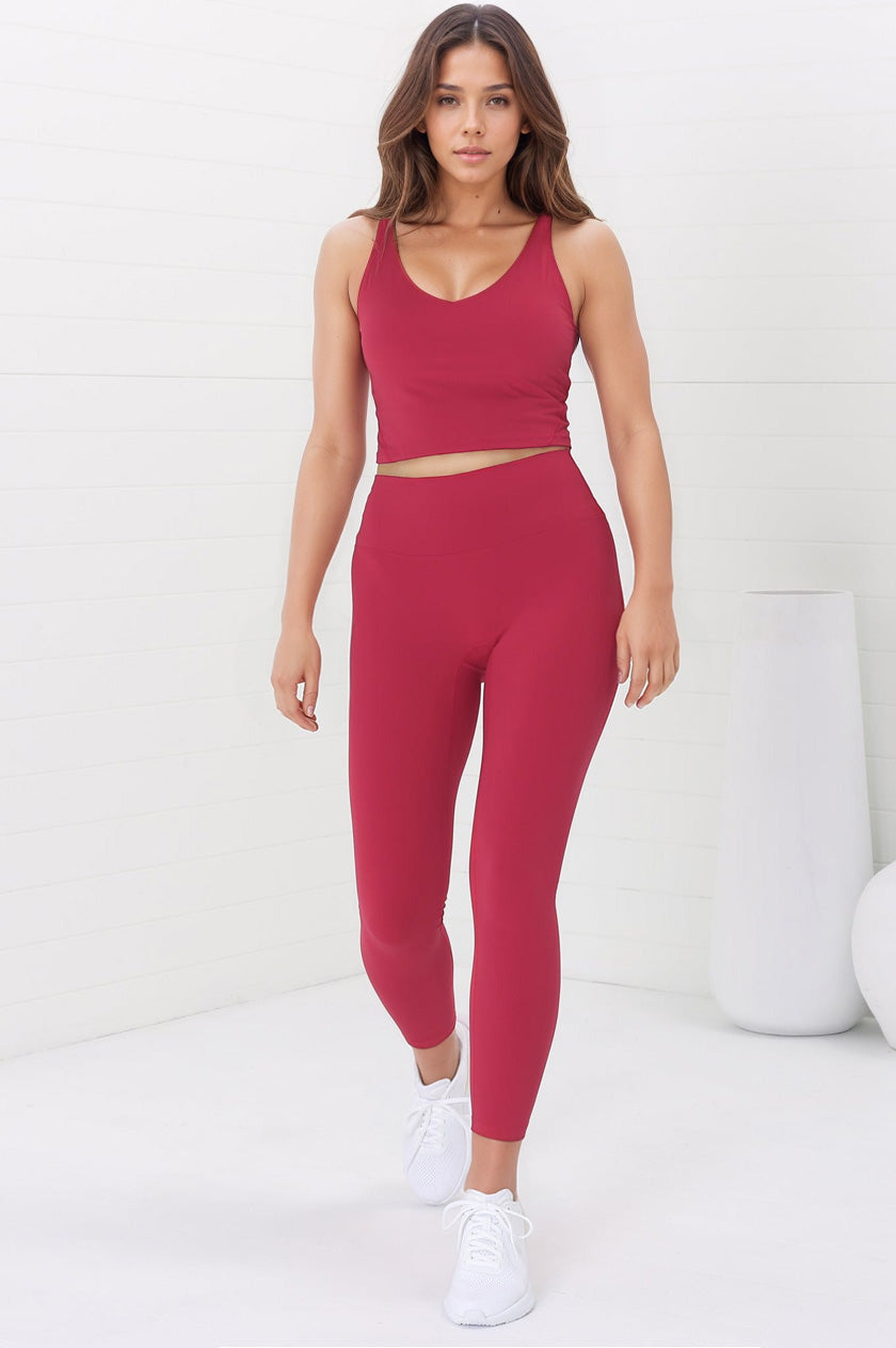 Axel Leggings - High Waisted Full Length Leggings in Magenta