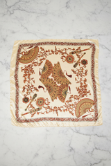 Cream Fan Scarf - White Marble Portrait