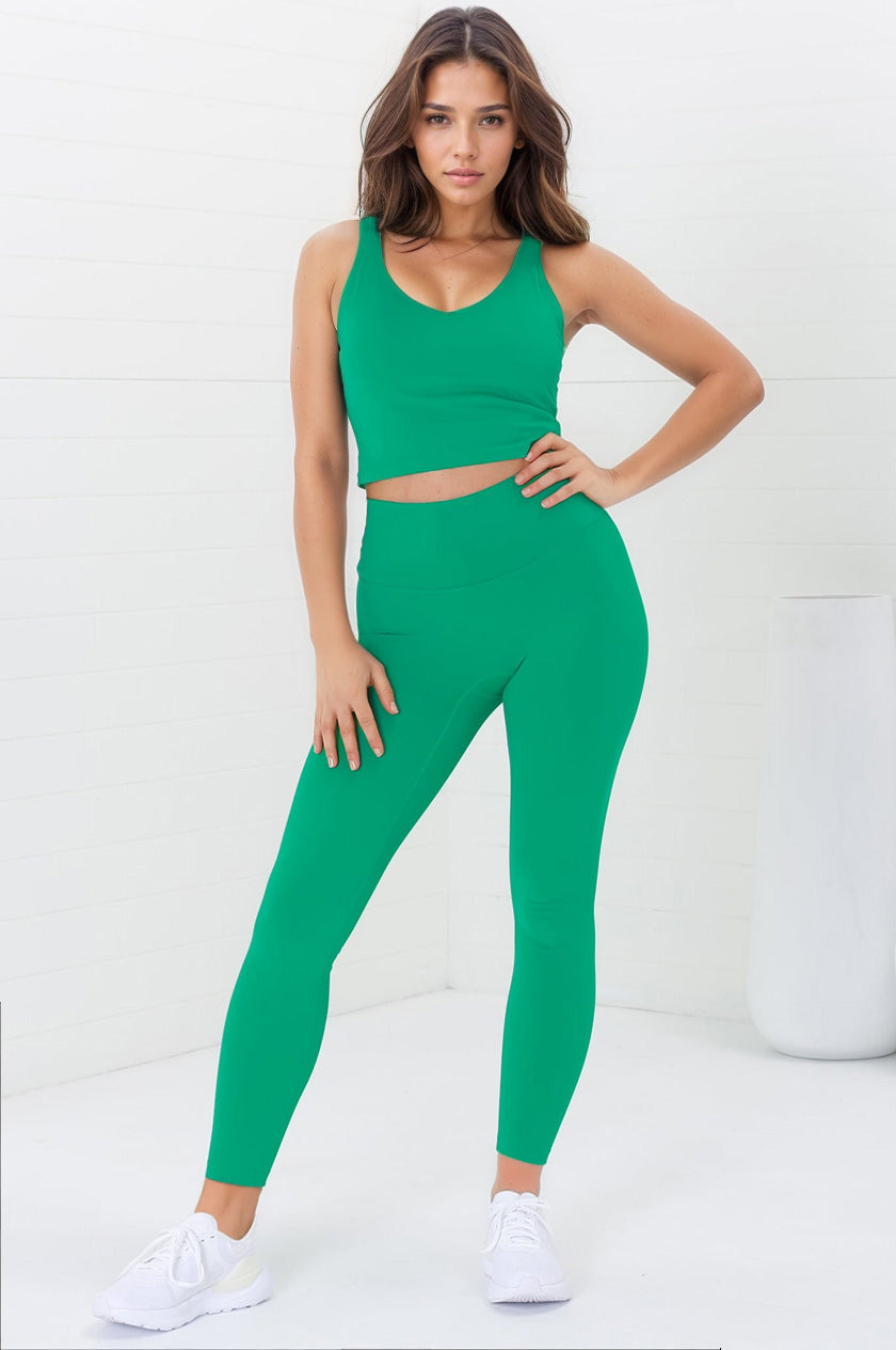 Axel Leggings - High Waisted Full Length Leggings in Verdant