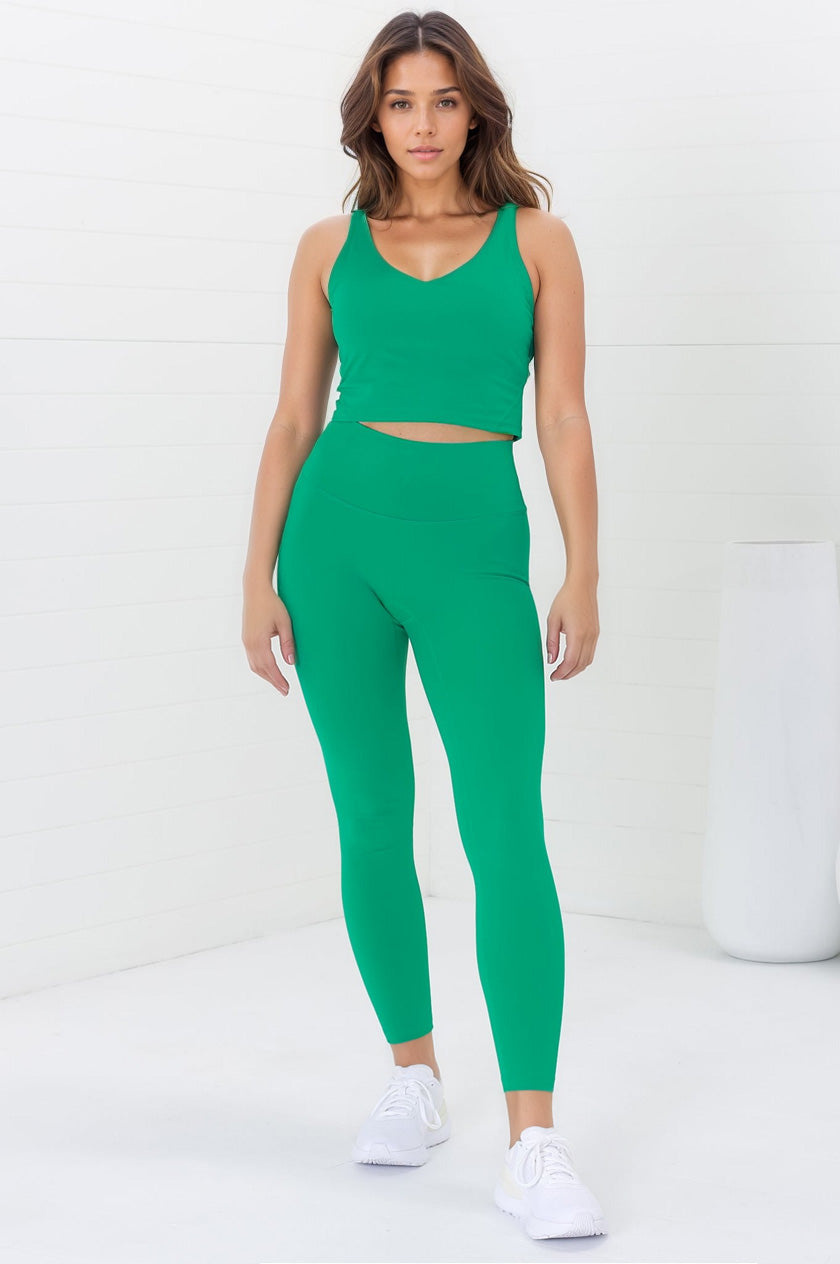 Axel Leggings - High Waisted Full Length Leggings in Verdant