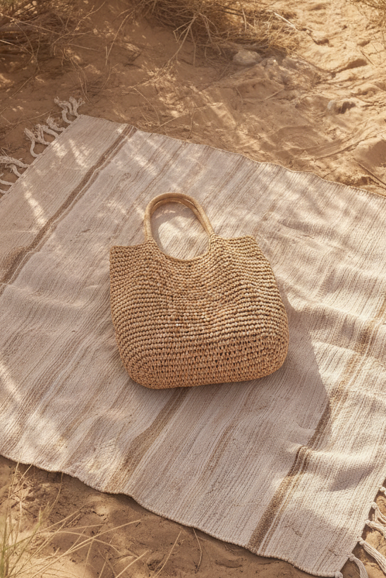 Fritz Woven Tote Bag - Khaki