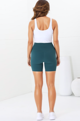 Axel Bike Shorts - Thick Highwaisted Band Bike Shorts in Teal