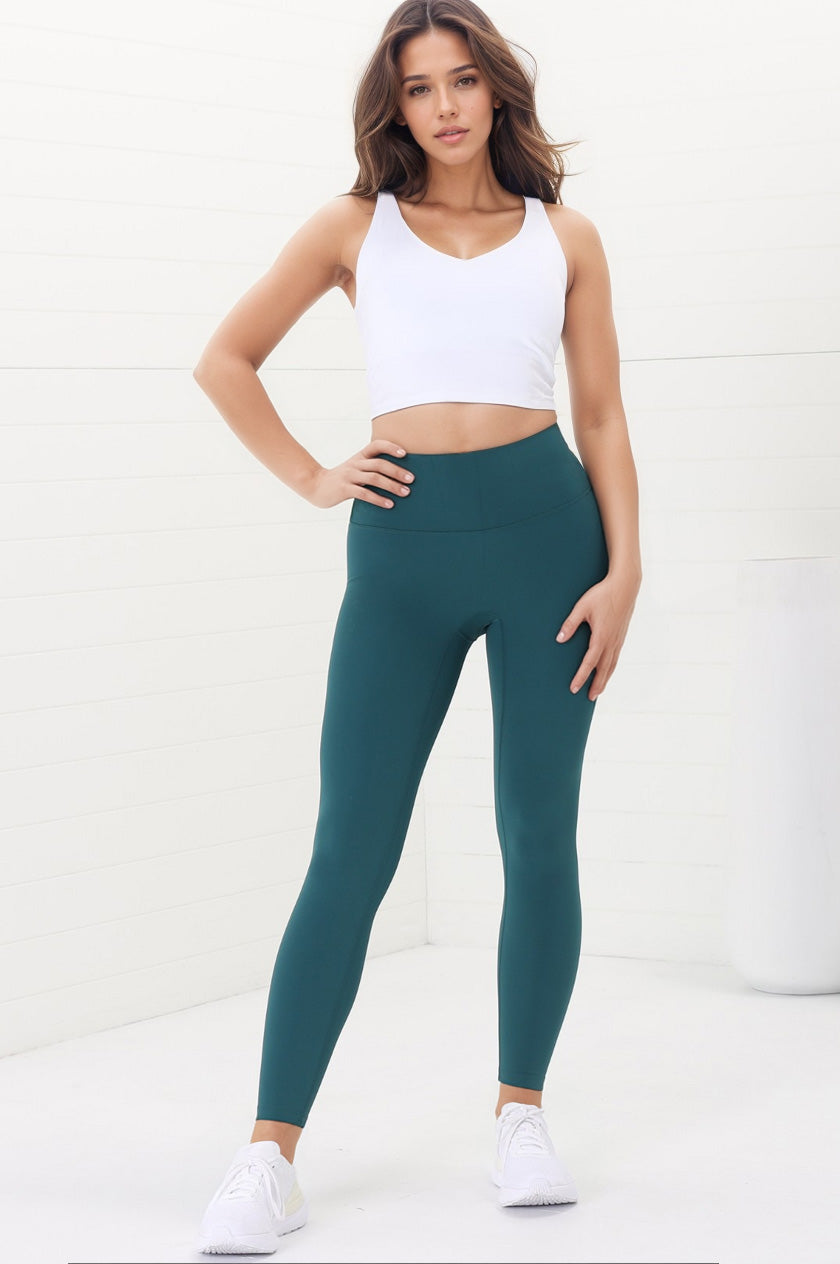 Axel Leggings - High Waisted Full Length Leggings in Teal