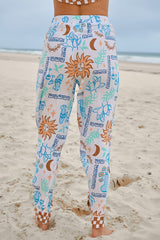 JAASE - Jax Pants: High Waisted Straight Leg Pant in Rhodes Print