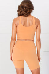 Axel Sports Crop - Waist Length In-Built Support Sports Top in Boston Orange