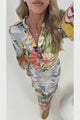 Ralph Maxi Dress - V Neck Button Down Maxi Dress in Island Breeze Print