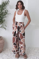 Colson Pants - High Waist Wide Leg Pant in Chocco Print