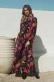 Sheyne Maxi Dress - Long Balloon Sleeve Elasticated Waist A Line Dress in Valerie Print
