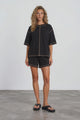 Ardan Set - Relaxed Oversized Set with Short Sleeves in Black
