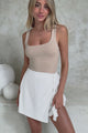 Pietra Skorts - Front Wrap with Tie and Shorts with Pockets in White