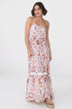 Tay Maxi Dress - Spaghetti Strap Sun Dress in Nissa Print Pink