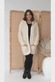 Chase Cardigan - Cable Knit Hooded Cardigan in Beige