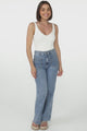 Cindy Wide Leg Jean in Stone Wash Denim