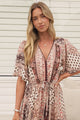 Model wearing Ellise Maxi Dress in Boba Print from Salty Crush