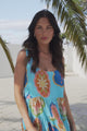 Benni Mini Dress - Scoop Neckline Tiered Sun Dress in Boardwalk Print