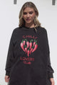 Chilli Lovers Set - Graphic Long Sleeve Top and Pants with Stripe Accent in Black