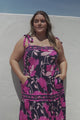 Berta Maxi Dress - Square Neckline Tie Strap Tiered Sun Dress in Ambi Print