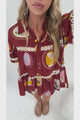 Leyana Shirt - Collared Cut Out Insert Button Down in Tamrin Print