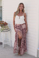 Hellen Maxi Skirt - High Waisted Skirt with Front Splits in Westwood Print