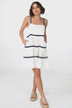 Bailie Mini Dress - Playful Rick Rack Detailed Sun Dress in White