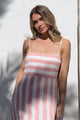 Sennia Mini Dress - Adjustable Spaghetti Strap Sun Dress in Gaubi Print Pink