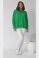 Rita Jumper - Relaxed Crew Neck Knit with Side Splits in Green