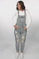 Aeryn Denim Overalls - Straight Leg Dungarees in Stone Wash Denim