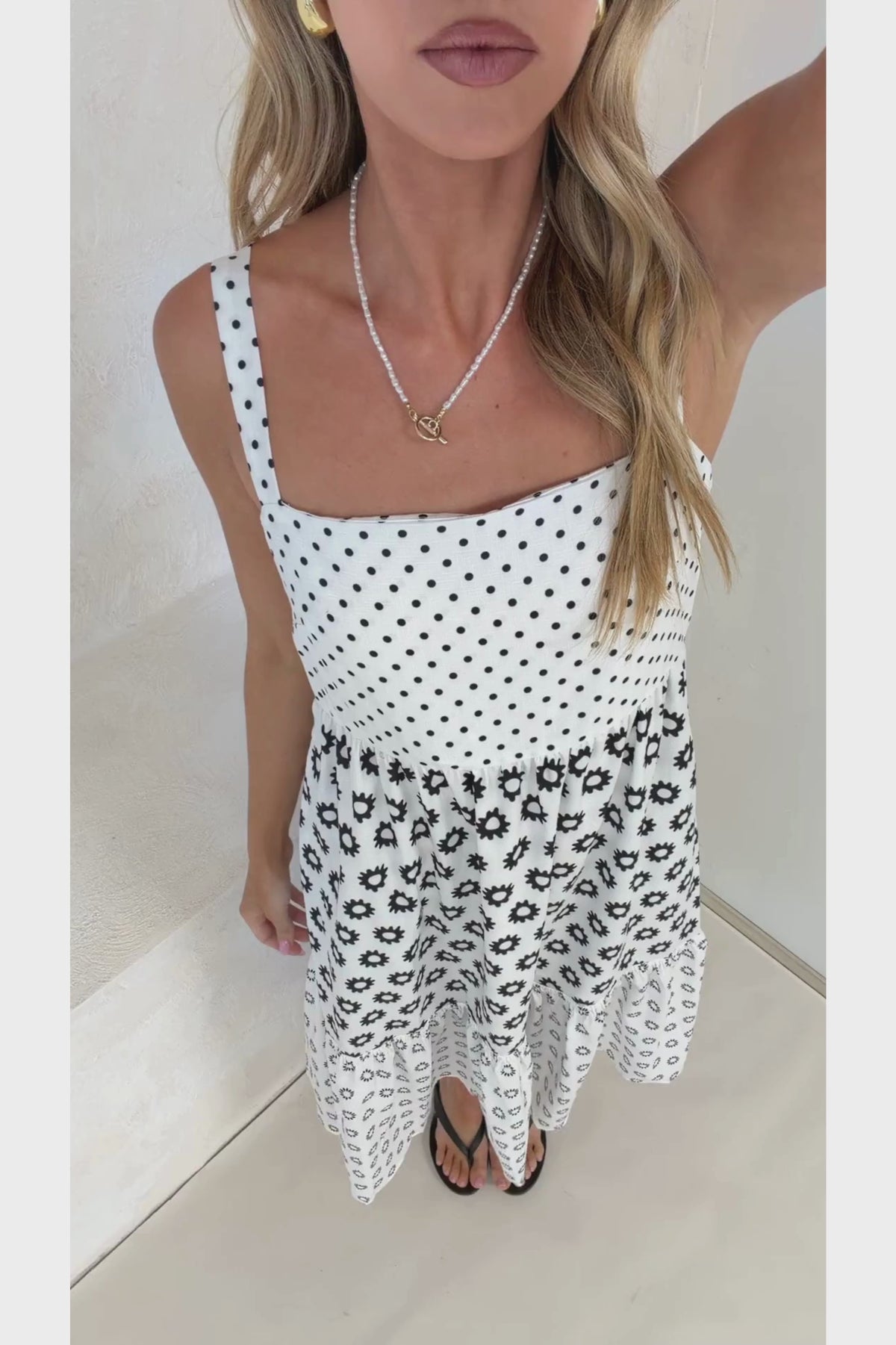 Aubrie Midi Dress - Square Neck Tiered Sun Dress with Tie at the Back in Viliana Print