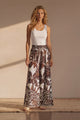 Charli Pants - Paper Bag High Waisted Wide Leg Pants in Samara Print