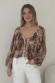 Dottie Blouse - On or Off Shoulder Button Down with Ladder Lace Trims in Talon Print
