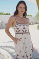 Phoebe Maxi Dress - A-Line Sun Dress with Pockets and Adjustable Straps in Vianella Print