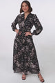 Sheridan Maxi Dress - Gold Buttoned Bodice Long Balloon Sleeve Dress in Elura Print