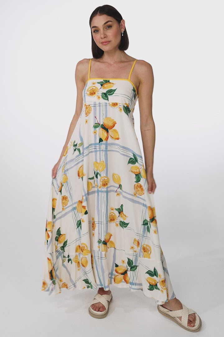 Rosa Maxi Dress - Sun dress With Shirred Back In San Vitto Print