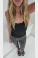Joplin Pants - PU Leather Pull on Pants in Black