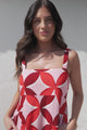 Acacia Maxi Dress - Square Neckline Thick Adjustable Strap Sun Dress in Bambina Print
