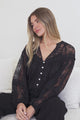 Jocelyn Blouse - Lace Button Down with Cami and Balloon Sleeves in Black