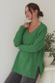 Jonas Jumper - Relaxed High-Low Jumper With Seam Splits In Green