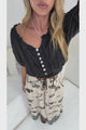 Charli Pants - Paper Bag High Waisted Wide Leg Pants in Maren Print