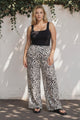 Channing Pants - High Waisted Wide-Leg Pants with Pockets in Jangle Print Black
