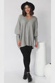 Pier Jumper - Oversized Batwing Knit Jumper in Grey