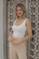 Zafira Pants - High Waisted Cheesecloth Pants with Waist Tie in Beige